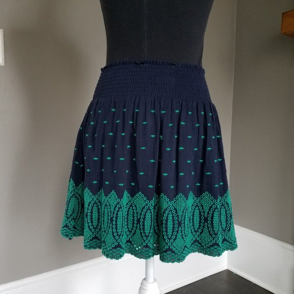 J Crew Embroidered Gauze Eyelet Mini Skirt XXS - Picture 4 of 7